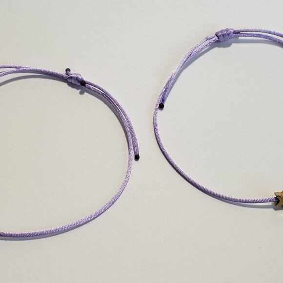 SET of 2 LUCKY STAR Lavender String Kabbalah Tibetan Buddhist Adjustable BRACELE - Picture 4 of 6